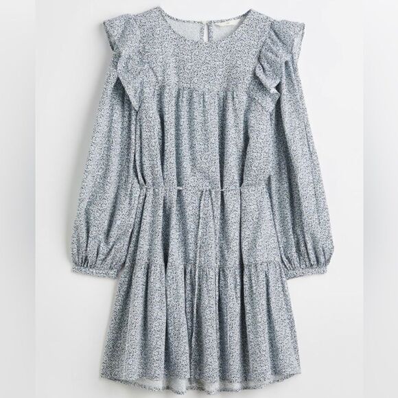 H&M Ruffled Floral Romantic Print Dress New - Picture 4 of 6